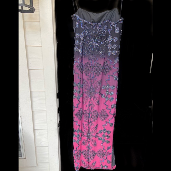 Formal Dress with Thin Straps and a Leg Slit - Picture 3 of 4